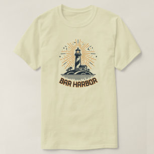 Camiseta Bar Harbor Maine Farol Nascer do Sol