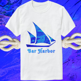 Camiseta Bar Harbour Maine Blue Watercolor
