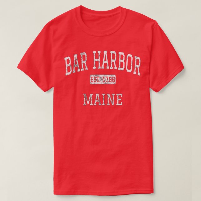 Camiseta Bar Harbour Maine ME Vintage (Frente do Design)