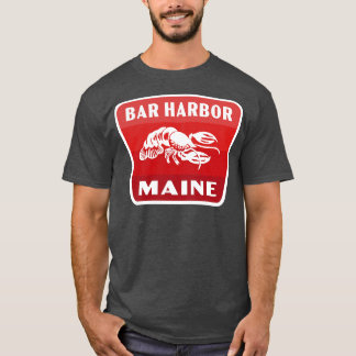 Camiseta Bar Harbour Maine Retro Crachá Vermelho