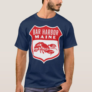 Camiseta Bar Harbour Maine Retro Shield Red