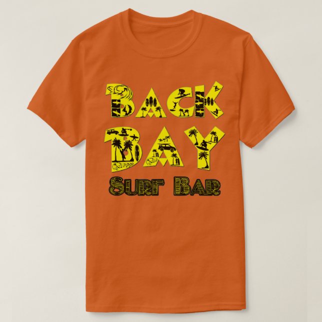 Camiseta Bar Surf BACK BAY amarelo (Frente do Design)