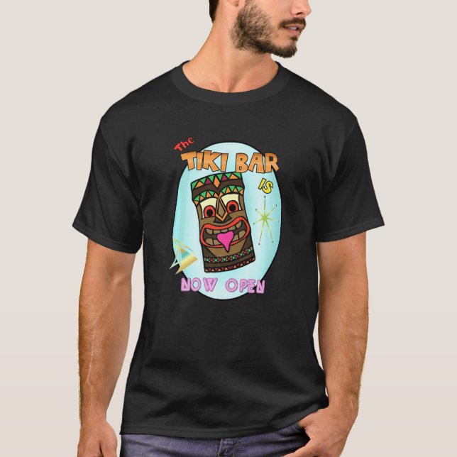 Camiseta Bar Tiki agora aberto (Frente)