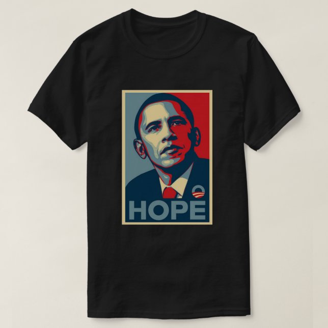 Camiseta Barack Obama Hope Poster (Frente do Design)
