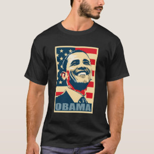 Camiseta Barack Obama Presidente 44 American Flag Happy Dem