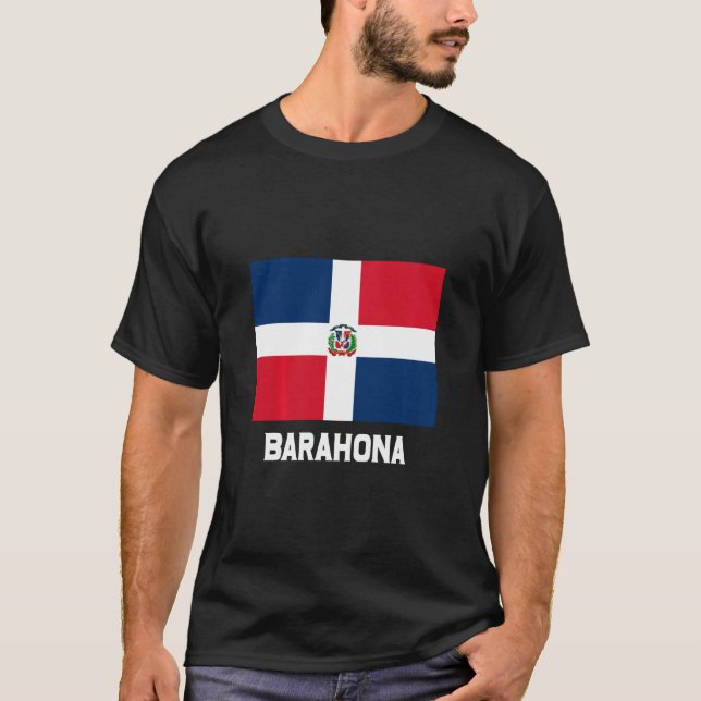 Camiseta Barahona República Dominicana Bandeira Emblem Escu (Frente)