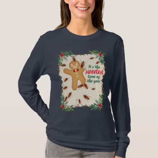 Camiseta Barata comendo pão de gengibre padaria de Natal