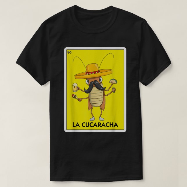 Camiseta Barata De La Cucaracha Com Cerveja De Taco (Frente do Design)