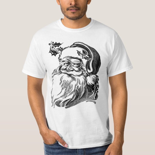 Camiseta Barba Branca de Santa Claus, Bonita Vintage (Frente)