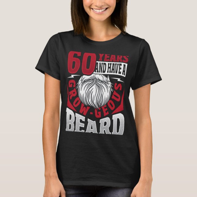 Camiseta Barba De Aniversário De 60 Anos (Frente)