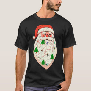 Camiseta Barba de Papai Noel Esquiando Natal Ski Xmas Féria