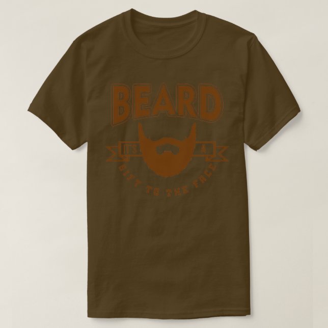 Camiseta Barba Engraçada É um presente para o rosto 1 (Frente do Design)