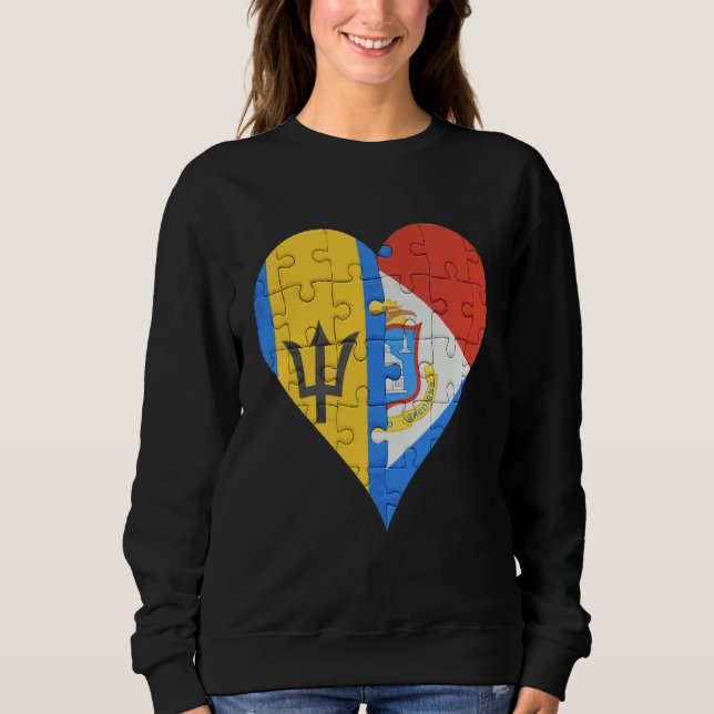 Camiseta Barbadiano Sint Maartener Flag Heart (Frente)