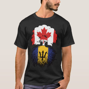 Camiseta Barbados Barbadiana Canada Tree Roots Flag