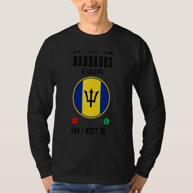 Camiseta Barbados Está Chamando E Eu Devo Ir   Bandeira Bar (Frente)