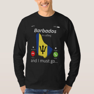 Camiseta Barbados Está Chamando e Eu Devo Ir Mapa de Barbad