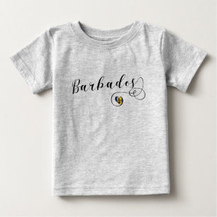 Camiseta Barbados Heart Flag, Barbadiano