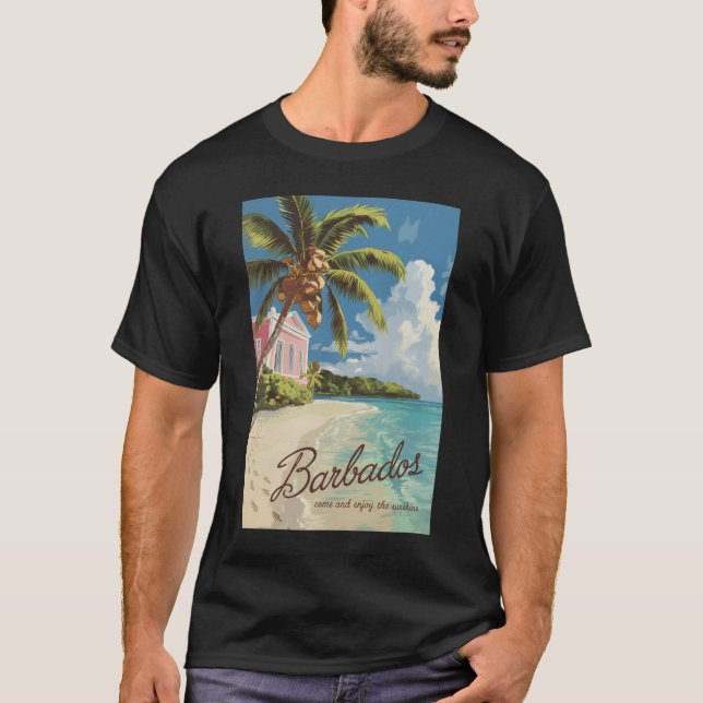 Camiseta Barbados Painterly Viagem Art Vintage (Frente)