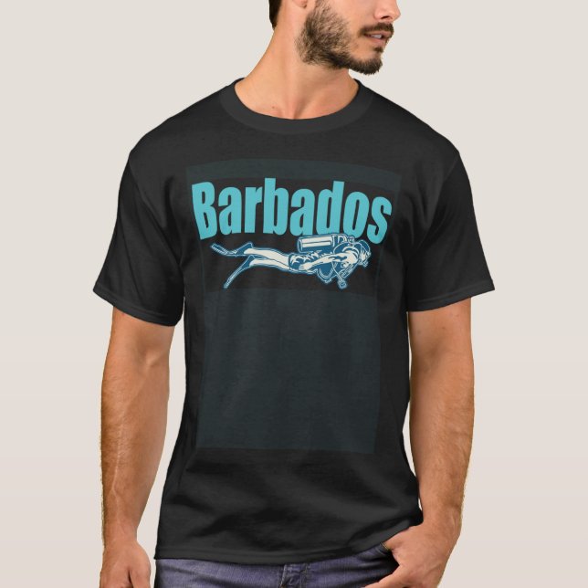 Camiseta Barbados Scuba Diver Souvenir (Frente)