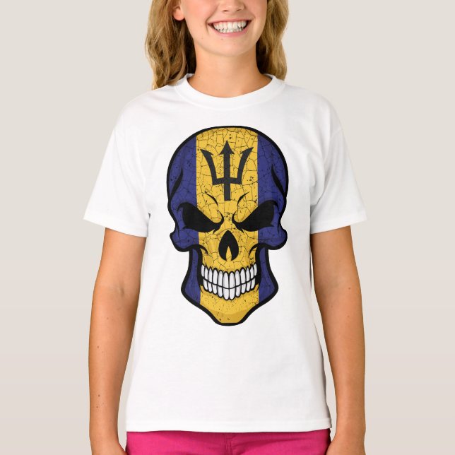 Camiseta Barbados Smiling Skull Flag (Frente)