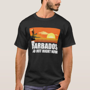 Camiseta Barbados tão quente agora Retro Viagem Beach Vacat