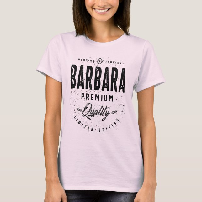 Camiseta Barbara Personalised Name Birthday Gift (Frente)