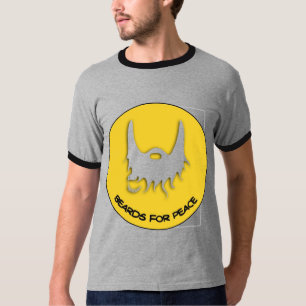 Camiseta Barbas para o amarelo da pomba da paz