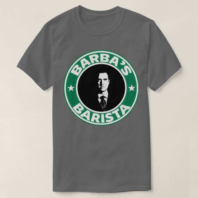 Camiseta Barbax27s rosa Barista 2 (Frente do Design)