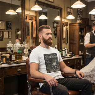 Camiseta Barbearia de Cavalheiros Cortes de Cabelo Retro Ba