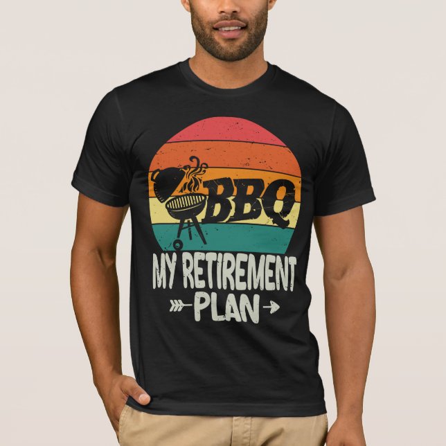Camiseta Barbect CHURRASCO Aposentação Funny Retirement Gri (Frente)
