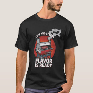 Camiseta Barbecue Baixo e Estável Enfumaçado Chef Grieling