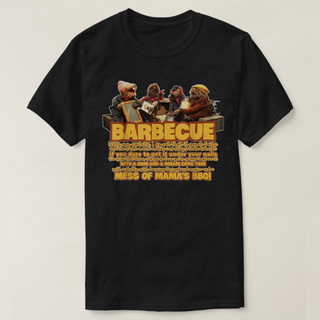 Camiseta Barbecue Funny Song Jug Banda Frogtown Natal Em (Frente do Design)