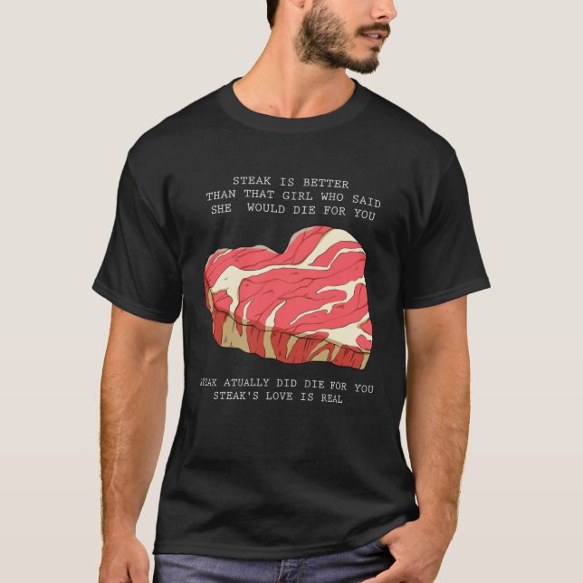 Camiseta Barbecue meat heart love steak  saying (Frente)