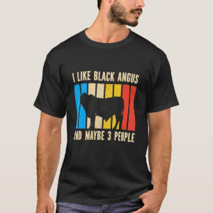 Camiseta Barbecue Retro Eu Gosto De Ângus Preto E Talvez 3