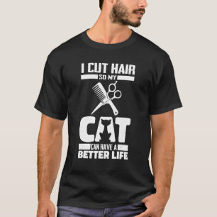 Camiseta Barbeiro Cat Coiffeur Haircut Beard - Barba de Cab