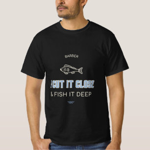 CAMISETA BARBEIRO EU CORTO PERTO & PESCO PROFUNDO