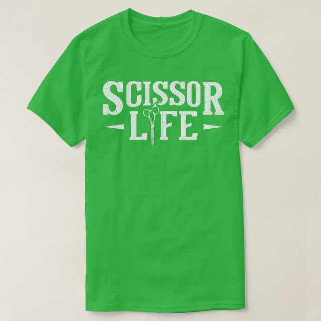 Camiseta Barbeiro Hairdresser Beard Scissor Life (Frente do Design)