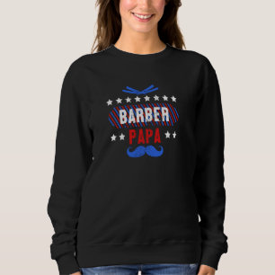 Camiseta Barbeiro Papai Bandeira Americana Dia dos Pais Bar