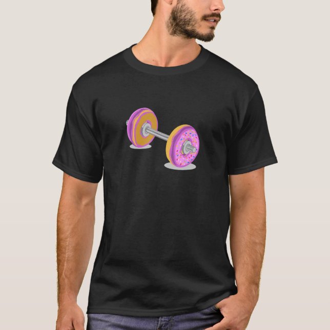 Camiseta Barbell de Rosquinha do Exercício de Exercício (Frente)