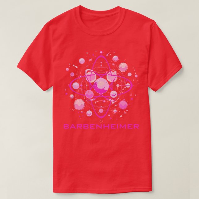 Camiseta Barbenheimer Pink Atom (Frente do Design)