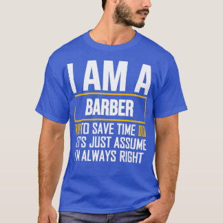 Camiseta Barber Dotou Ideia para Economizar Tempo Eu Estou 