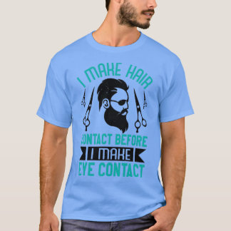 Camiseta Barber, faço contato de cabelo antes do contato vi