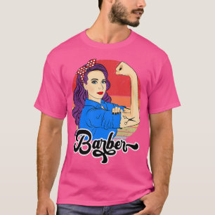 Camiseta Barber Female Vintage Hairdresser Hair Stylist Wom