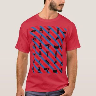 Camiseta Barber Shop Pattern Sticker