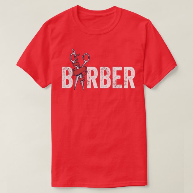 Camiseta Barber Tesoura Barbershop Hair Dresser (Frente do Design)