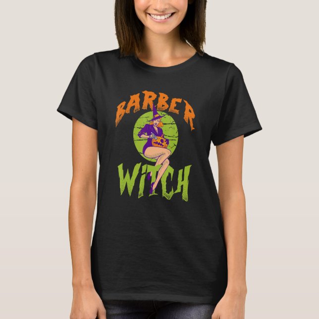 Camiseta Barber Witch Barber Halloween (Frente)