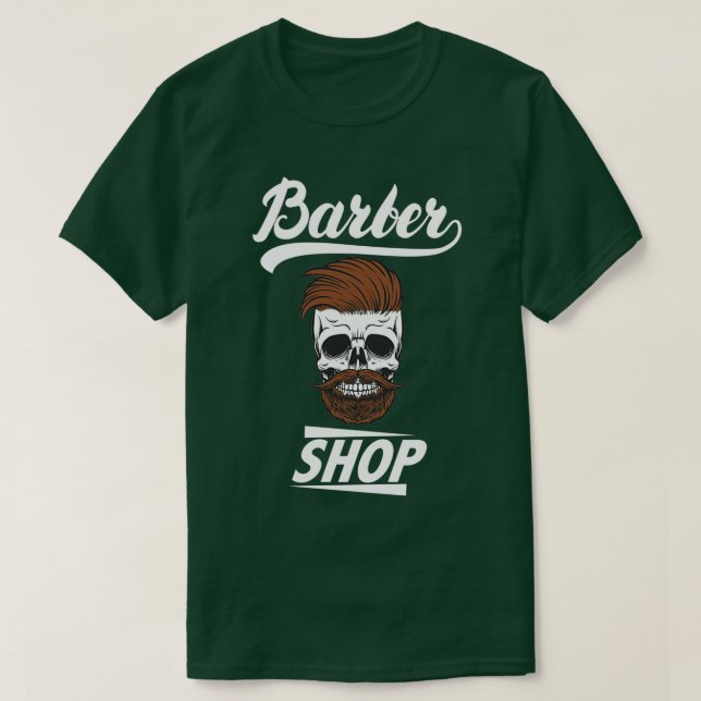 Camiseta Barbershop - Caveira com barba (Frente do Design)