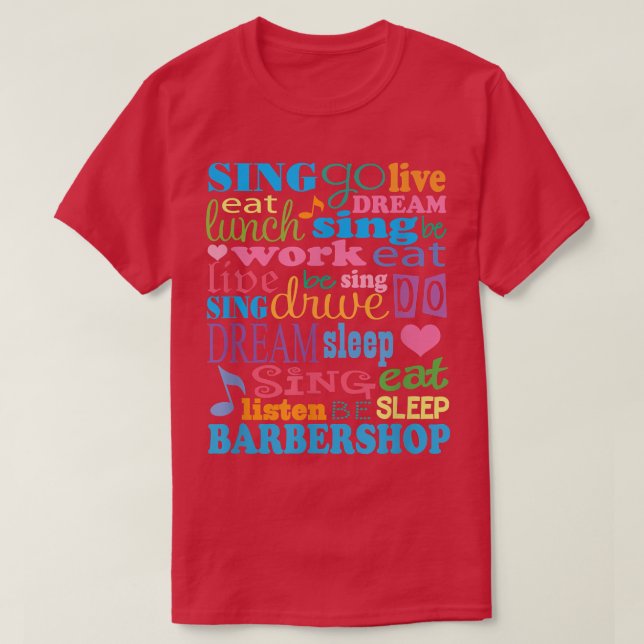 Camiseta Barbershop Music Cute Singer Quartet Tee (Frente do Design)