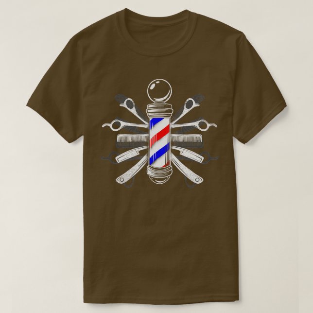 Camiseta Barberx27s Pole Barber Hairdresser Stylist de (Frente do Design)