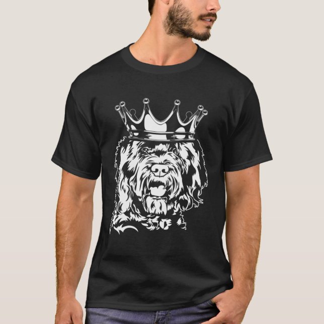 Camiseta Barbet with crown dog hound dog mom (Frente)